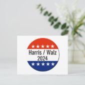 Harris Walz 2024 Wahl Postkarte (Stehend Vorderseite)