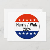 Harris Walz 2024 Wahl Postkarte (Vorne/Hinten)