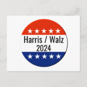 Harris Walz 2024 Wahl Postkarte (Vorderseite)