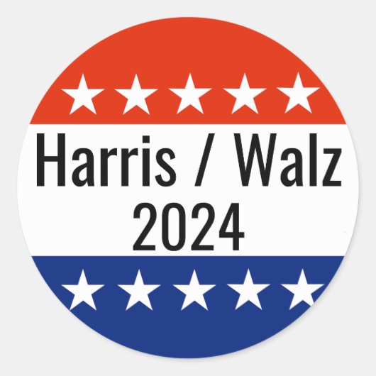 Harris Walz 2024 Wahl Runder Aufkleber (Vorderseite)