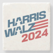 Harris Walz 2024 Wahl Steinuntersetzer (Vorderseite)