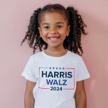 Harris Walz 2024 Wahl Weißes Kind T-Shirt<br><div class="desc">Kamala Harris für Präsident und Tim Walz für Vizepräsident 2024 US-Präsidentschaftswahl White Kid's T - Shirt. Einfaches und modernes Design in königsblauen,  marinösen und roten Farben mit US Flagge-Akzenten.</div>