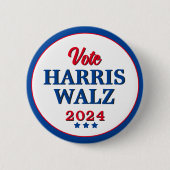 Harris Walz 2024 Wahl zur Demokratie Button (Vorderseite)