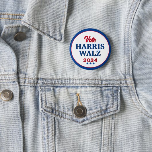 Harris Walz 2024 Wahl zur Demokratie Button (Beispiel)