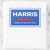 Harris Walz 2024 - Wenn wir kämpfen gewinnen Rechteckiger Aufkleber (Tasche)