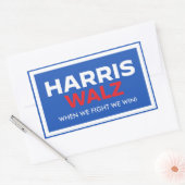 Harris Walz 2024 - Wenn wir kämpfen gewinnen Rechteckiger Aufkleber (Umschlag)