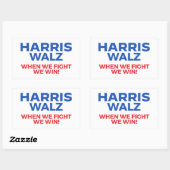 Harris Walz 2024 - Wenn wir kämpfen Wir gewinnen! Rechteckiger Aufkleber (Blatt)