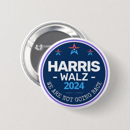 Harris Walz 2024 Wir gehen nicht zurück Button (Vorne & Hinten)