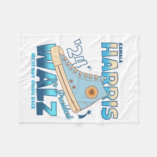 Harris Walz 2024 Wir gehen nicht zurück Fleecedecke (Vorderseite (Horizontal))