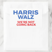 Harris Walz 2024 - Wir gehen nicht zurück! Rechteckiger Aufkleber (Tasche)