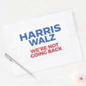 Harris Walz 2024 - Wir gehen nicht zurück! Rechteckiger Aufkleber (Umschlag)