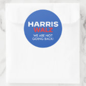 Harris Walz 2024 - Wir gehen nicht zurück Runder Aufkleber (Tasche)