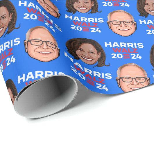 Harris Walz 2024 Wrapping Paper Geschenkpapier (Rolleneckpunkt)