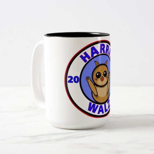 Harris Walz 2024 Zweifarbige Tasse (Vorderseite Links)