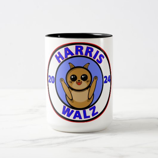 Harris Walz 2024 Zweifarbige Tasse (Mittel)
