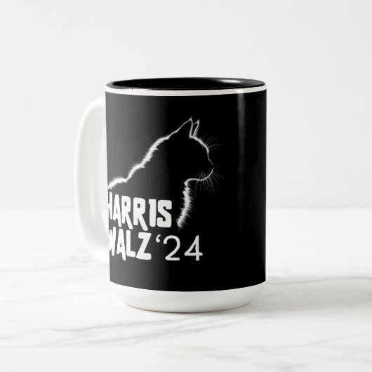 Harris Walz 2024 Zweifarbige Tasse (Vorderseite Links)