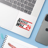 Harris Walz ' 24 Aufkleber (Laptop mit iPhone)