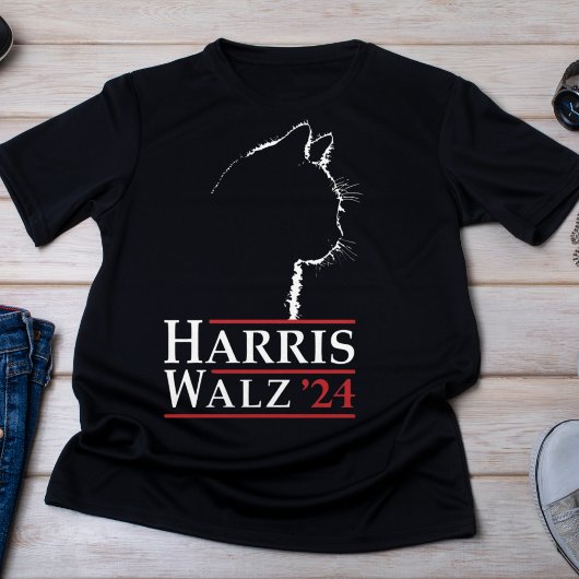 Harris Walz '24 Cat Silhouette Kampagne T-Shirt