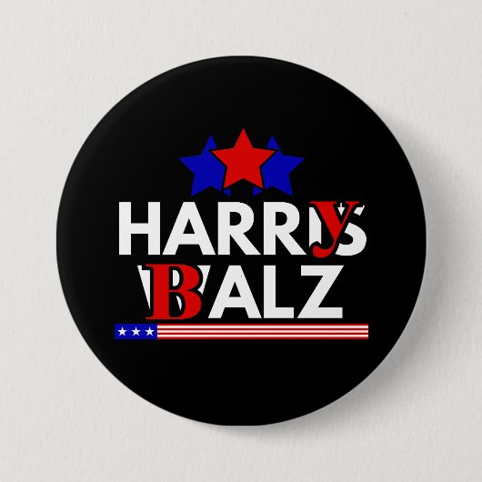 Harris Walz 24 Harry Balz 2024 Meme Democratics Button (Vorderseite)