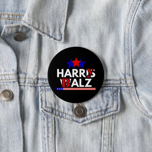 Harris Walz 24 Harry Balz 2024 Meme Democratics Button (Beispiel)