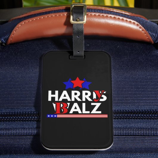 Harris Walz 24 Harry Balz 2024 Meme Democratics Gepäckanhänger (Vorderseite Insitu 2)