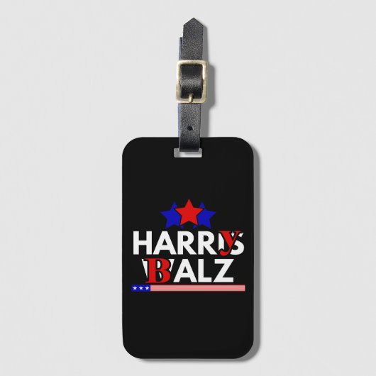 Harris Walz 24 Harry Balz 2024 Meme Democratics Gepäckanhänger (Vorderseite Vertikal)