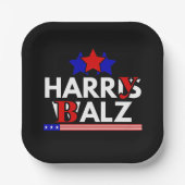 Harris Walz 24 Harry Balz 2024 Meme Democratics Pappteller (Vorderseite)