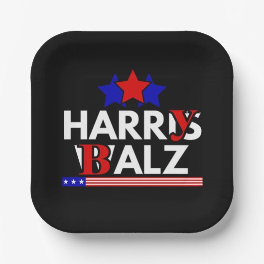 Harris Walz 24 Harry Balz 2024 Meme Democratics Pappteller (Vorderseite)