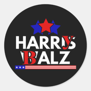 Harris Walz 24 Harry Balz 2024 Meme Democratics Runder Aufkleber