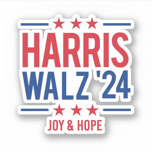 Harris Walz '24 - Joy and Hope Aufkleber (Vorderseite)