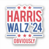 Harris Walz '24 - offensichtlich Aufkleber (Vorderseite)