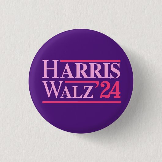 Harris Walz '24 Pink Button (Vorderseite)