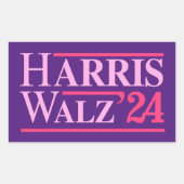 Harris Walz '24 Pink Rechteckiger Aufkleber (Vorderseite)