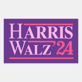 Harris Walz '24 Pink Rechteckiger Aufkleber