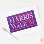 Harris Walz '24 Pink Rechteckiger Aufkleber (Umschlag)