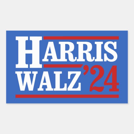 Harris Walz '24 Rechteckiger Aufkleber (Vorderseite)