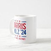 Harris Walz '24 - Truth Hope Decency Kaffeetasse (Vorderseite Links)