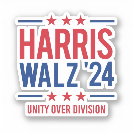 Harris Walz '24 - Unity over Division Aufkleber (Vorderseite)