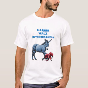 Harris/Walz, Abstimmung blau2 Esel, Elefant, Wahle T-Shirt