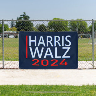 Harris Walz Banner zur Präsidentschaftswahl 2024