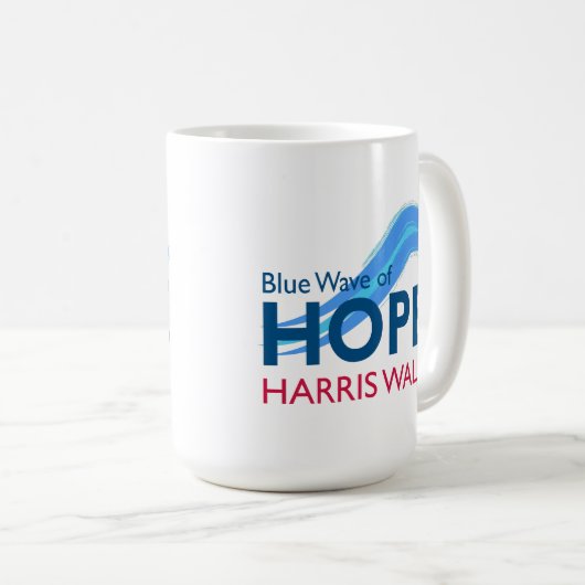 Harris Walz Blue Wave of Hope Kaffeetasse (VorderseiteRechts)