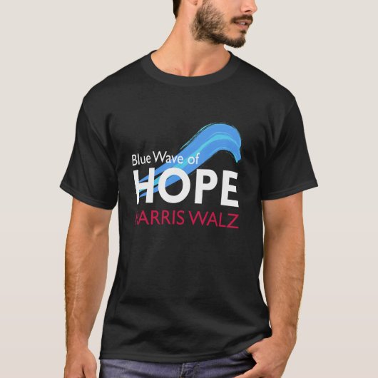 Harris Walz Blue Wave of Hope T-Shirt (Vorderseite)