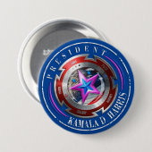 Harris-Walz-Briefmarke-Schild Button (Vorne & Hinten)