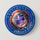 Harris-Walz-Briefmarke-Schild Button (Vorderseite)