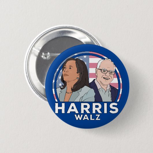 Harris Walz Button (Vorne & Hinten)