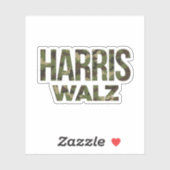 Harris Walz Camouflage 2024 Aufkleber (Blatt)