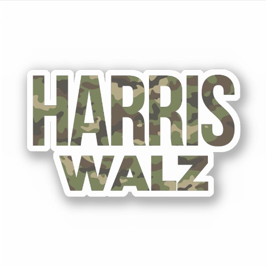 Harris Walz Camouflage 2024 Aufkleber (Vorderseite)