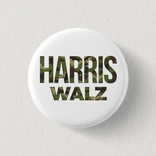 Harris Walz Camouflage 2024 Button (Vorderseite)