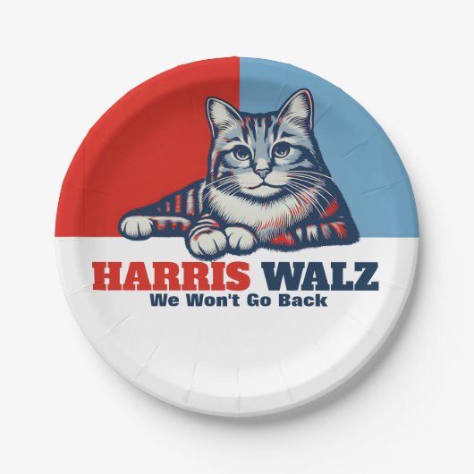 Harris Walz Campaign Pappteller (Vorderseite)