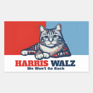 Harris Walz Campaign Rechteckiger Aufkleber